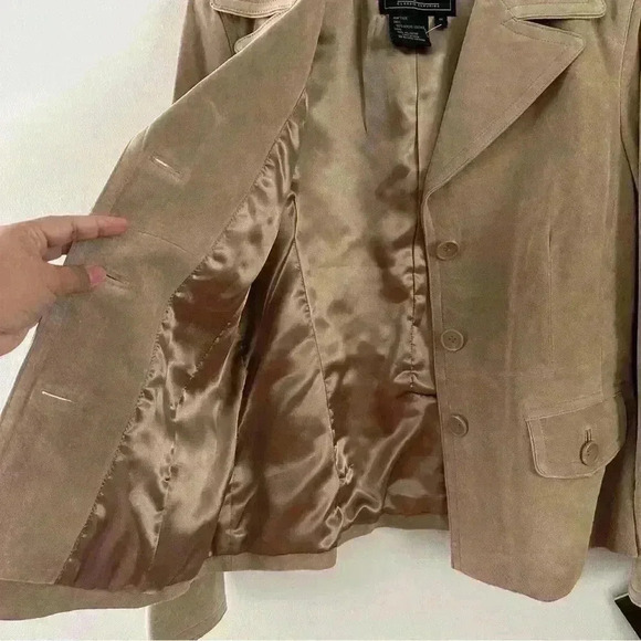 Terry Lewis Classic Luxuries Suede 100% Genuine Leather Jacket Women’s Sz Medium - Picture 14 of 16